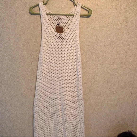 Elegant Cream Knit Swim Cover-Up - Picture 9 of 13